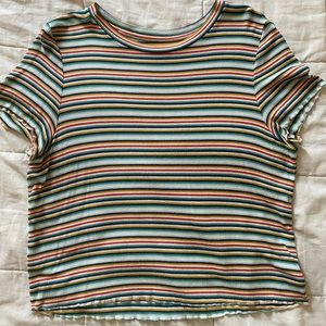 american eagle striped crop top